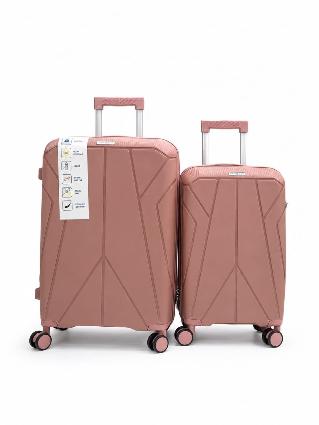 طقم حقيبتي سفر بريميوم من Safari Bags، أسود